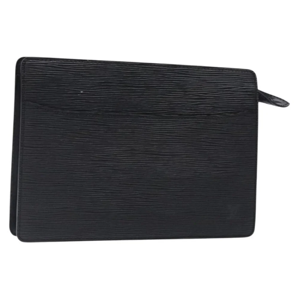 LOUIS VUITTON Epi Pochette Homme Clutch Bag Black Noir LV Auth